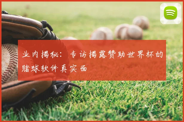 业内揭秘：专访揭露赞助世界杯的赌球软件真实面
