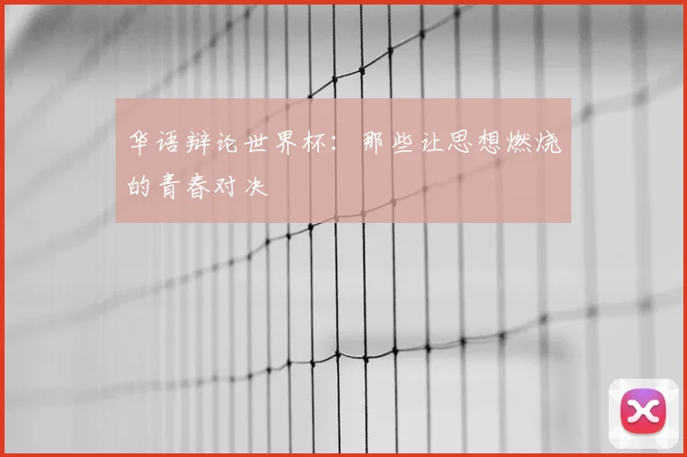华语辩论世界杯：那些让思想燃烧的青春对决